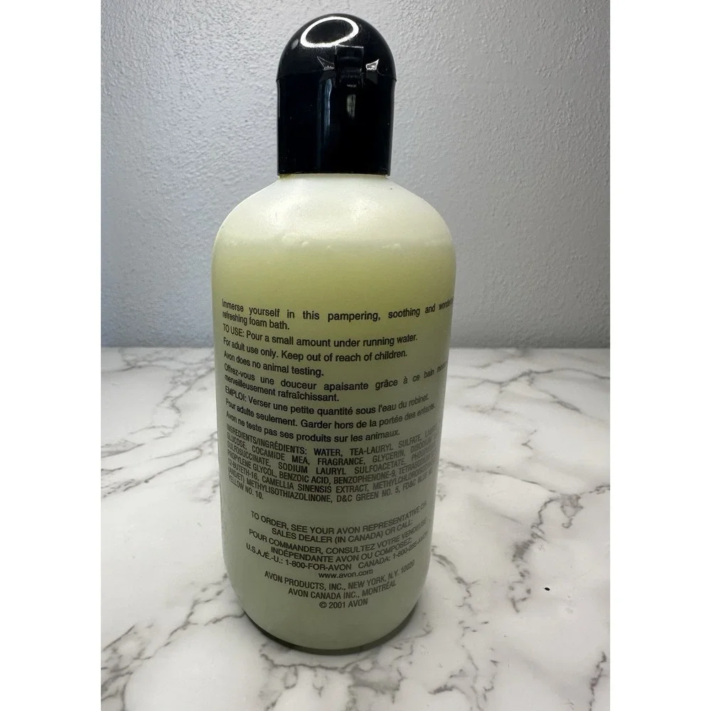 Avon Naturals Foam Bath Green Tea Burgundy Grape 8.4 Oz‎ New